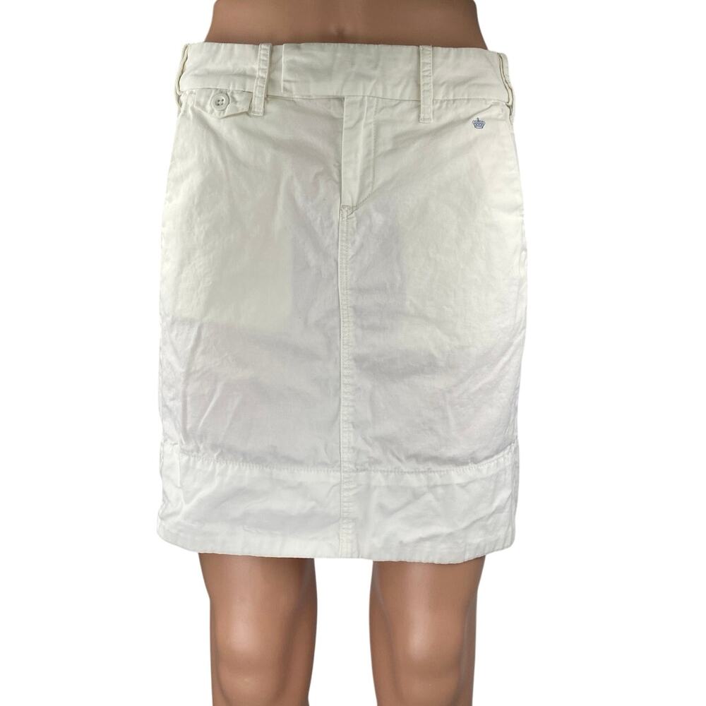 G1 Goods Paper Twill Women's White High Waist Straight Pencil Denim Jean Skirt 2